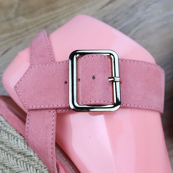 🔸️Madden Coral Vail Buckle Strap Espadrille Wedge Heels Size 8.5 - Picture 9 of 13